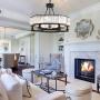 NOXARTE Round Crystal Chandelier Hanging Pendant Ceiling Light Black Fixture for Dining Room Bedroom