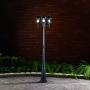 NOMA Outdoor Street Light | Waterproof Outdoor Lamp Post Light with Triple-Head Design for Backyard, Patio, Garden, Walkway or Décor | Black Light Pole with Clear Glass Panels, 3-Headed