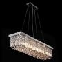 Dst Modern Crystal Chandelier Lighting, Luxury Rectangle Raindrop Elegant Ceiling Lights Fixture Flush Mount Chrome Pendant Light for Dining Living Room Foyer Office Bedroom L31.5 x W10 x H9