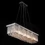 Dst Modern Crystal Chandelier Lighting, Luxury Rectangle Raindrop Elegant Ceiling Lights Fixture Flush Mount Chrome Pendant Light for Dining Living Room Foyer Office Bedroom L31.5 x W10 x H9