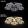 Modern Big Crystal Ceiling Light LED Chandelier Five Ring Pendant Light for Dinning Room Bedroom Kitchen(Warm White)