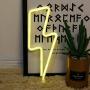 Protecu Neon Lightning Bolt, USB or Battery Operated Neon Sign Shaped Decor Light, LED Neon Decorative Lights, Neon Light Sign for Kids, Living Room, Birthday, Party Decor (Warm White)