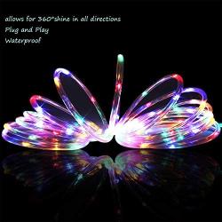 Rope Lights Outdoor, 16ft Multicolor Colored LED Mini Light Strip Lights, Connectable and Waterproof 12v, Flexible with Plug for Tube Light Rope, for Home Garden Camping Pario Indoors Use