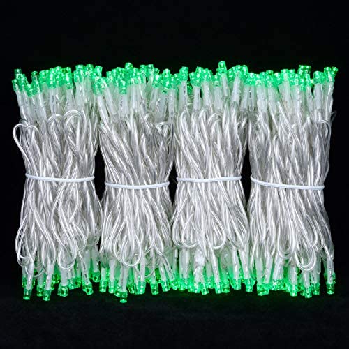 100 Feet 300 Green LED String Lights, Adapter with Functions Controller Constant Lighting & Flashing Mode, Wide Angle LED String Lights for Wedding Party Bedroom Patio Garden Christmas(Green)