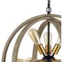 Globe Rustic Wood Chandelier Farmhouse Brass Sputnik Chandelier Dining Room, 12-Light, 24-in