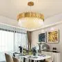 BAYCHEER Contemporary Crystal Chandelier Round Hanging Lamps 16 Lights Pendant Light Fixture Elegant Ceiling Light Fixture for Dinner Room, Bathroom Bedroom 31.5inch in Brass