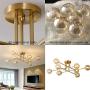 Modo Lighting Modern Molecular Chandelier Nordic Magic Bean Pendant Light Fixture, Creative Bubble Ball Rotating Ceiling Chandelier with Glass lampshade, for Living Room Kitchen (8-Light)