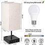 Touch Control Table Lamps Set with 2 USB Ports, 2 AC Outlet, 3 Way Dimmable Bedside Nightstand Lamp Modern Desk Lamp Reading Lamp with Fabric Shade for Bedroom Living Room Office (Bulb Included)