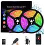 Bluetooth Music Strip Lights 33 ft, Smart Lights Strip Music Sync, APP Control Strip Light with Remote Light Color Changing Rope Light Waterproof 300pcs Strip Lights for Bedroom Home Decoration