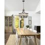Zeyu 5-Light Industrial Round Chandelier, 20 Inch Farmhouse Kitchen Pendant Light for Dining Room, Oil Rubbed Bronze Finish, 9808-5P-R ORB