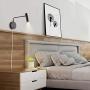 Wall Lights with Plug in Cord, Joossnwell Industrial Wall Lamps for Bedroom with on Off Switch Warm White 3000K Black-1 Pack