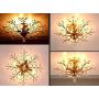 Ganeed Crystal Chandeliers,K9 Crystal LED Ceiling Light,Vintage Light Fixtures Pendant Lighting for Living Room Bedroom Restaurant Porch Chandelier(4-Light,Golden)