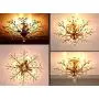 Ganeed Crystal Chandeliers,K9 Crystal LED Ceiling Light,Vintage Light Fixtures Pendant Lighting for Living Room Bedroom Restaurant Porch Chandelier(4-Light,Golden)
