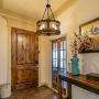 LALUZ Farmhouse Chandelier for Dining Room, 18’’ Round Wooden Chandelier for Kitchen Island, Foyer, Entryway, 5-Light