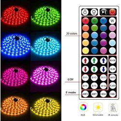 Segrass Led Strip Lights，32.8ft 5050 RGB 300 Led Rope Lights, IP20 Non Waterproof Color Changing with 20 Colors 8 Light,LED Lights Strips Kit with 44 Keys IR Remote Controller 12V Power Supply