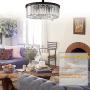 Meelighting Crystal Chandeliers Modern Contemporary Ceiling Lights Fixtures Pendant Lighting Dining Room Living Room Chandelier D21.6'' H7.1''
