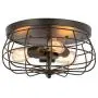 CO-Z 15 Inch Industrial 3-Light Vintage Metal Cage Flush Mount Ceiling Light, Oil Rubbed Bronze Finish, Rustic Ceiling Lighting Fixture for Bedroom, Dining Room, Living Room, Farmhouse Lighting