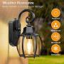 Outdoor Wall Lantern with Dusk to Dawn Sensor Photocell , Exterior Porch Light Fixtures, 100% Aluminum, Anti-Rust Waterproof Matte Black Wall Sconce with Clear Glass for Porch Doorway Garage Hallway