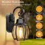 Outdoor Wall Lantern with Dusk to Dawn Sensor Photocell , Exterior Porch Light Fixtures, 100% Aluminum, Anti-Rust Waterproof Matte Black Wall Sconce with Clear Glass for Porch Doorway Garage Hallway