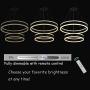 Contemporary Led Chandelier Lighting，Black Dimmable Led Pendent Lights Dining Room Chandeliers 2 Circle Ring Ceiling Hanging Light Fixture with Remote for Foyer Kitchen Living Room Meenyo