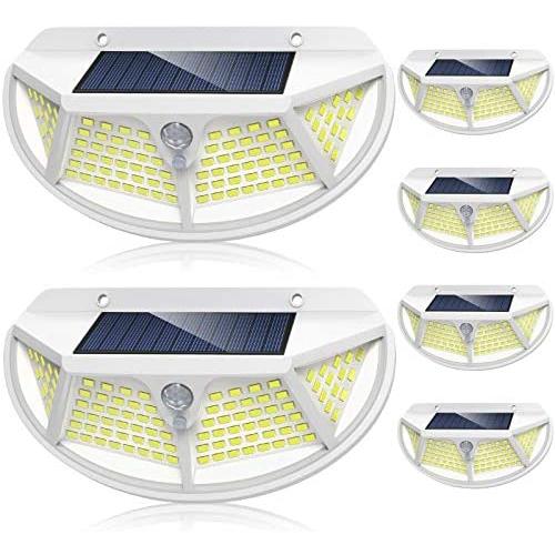 Solar Lights Outdoor Motion Sensor [102 LED/6 Pack/3 Working Modes] LANSOW Security Lights IP65 Waterproof 270°Wide Angle Lighting Wall Lights for Garden Fence Deck Yard Garage Pathway