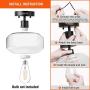 FIGDIFOR Semi Flush Mount Ceiling Light, Industrial Ceiling Lights with Clear Glass Shade & 4 Extension Tubes, Hallway Light Fixtures for Dining Room, Bedroom, Cafe, Bar, Corridor, Entryway, Passway