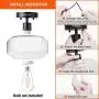 FIGDIFOR Semi Flush Mount Ceiling Light, Industrial Ceiling Lights with Clear Glass Shade & 4 Extension Tubes, Hallway Light Fixtures for Dining Room, Bedroom, Cafe, Bar, Corridor, Entryway, Passway