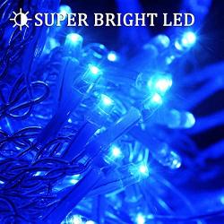 JMEXSUSS 33ft Blue Christmas Lights Outdoor Waterproof 100 LED String Lights Plug in Christmas Tree Lights with 8 Modes for Indoor Wedding Patio Garden Party Decoration