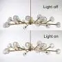 Modern Sputnik Chandeliers Crystal Pendant Light with 18 Lights Contemporary Branch Chandeliers Gold Ceiling Light Fixtures for Living Room Bar Shop