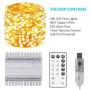 Fairy Lights Copper String Lights - 200 LED 66 FT, Bedroom Decor, USB Powered Fairy String Lights with Remote Control for Christmas Wedding Party Home Decoration