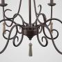 LALUZ Rustic French Country Chandelier Large Farmhouse Light Fixture with Wood Drops for Dining & Living Rooms, Bedrooms and Foyer