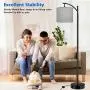 Floor Lamp for Living Room, Modern Standing Lamp with Grey Color Fabric Lampshade for Bedroom, Office, Hotel ,Study Room, Tall lamp with Foot Switch & Standard E26 Bulb Base