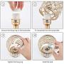 HAITRAL Crystal Table Lamp Set of 2 - Elegant Decorative Bedside Lamp Set with Clear Crystal Beads Lampshade, Gold Nightstand Lamps for Bedroom, Living Room, Girls Room, Guest Room (HT-TH132-16X2)