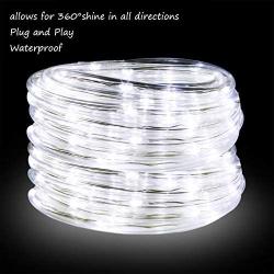 Rope Lights Outdoor, 16ft Daylight LED Mini Light Strip Lights, Connectable and Waterproof 12v, Flexible with Plug for Tube Light Rope,for Home Garden Camping Party Pario Indoors Use