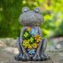 Garden Statue Frog Figurine - Solar Powered Outdoor Lights for Patio Lawn Yard Decoration, Decorative Solar Lights Outdoor with 6 Lights , Fairy Garden Lights. (Frog)