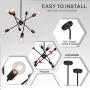 BONLICHT Oil-Rubbed Bronze Sputnik Chandeliers 8 Light Vintage Industrial Semi Flush Mount Ceiling Light Mid Century Modern Pendant Lighting for Kitchen Dining Room Foyer Hallway