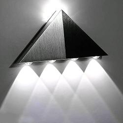 Lemonbest Modern Triangle 5W LED Wall Sconce Light Fixture Indoor Hallway Up Down Wall Lamp Spot Light Aluminum Decorative Lighting for Theater Studio Restaurant Hotel (Hardwired)