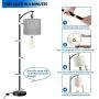 Floor Lamp for Living Room, Modern Standing Lamp with Grey Color Fabric Lampshade for Bedroom, Office, Hotel ,Study Room, Tall lamp with Foot Switch & Standard E26 Bulb Base