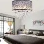 DINGGU Luxury Drum 4 Lights Flush Mounted Crystal Ceiling Lamp, Modern Chandelier Pendant Light Fixtures for Bedroom DINGGU Luxury Drum 4 Lights Flush Mounted Crystal Ceiling Lamp, Modern Chandelier Pendant Light Fixtures for Bedroom