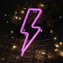 GMY Lightning Bolt Neon Sign Pink and Blue Cloud LED Neon Light Signs for Wall Decor, by USB Charging/Battery, Decorative Neon Light for Bedroom, Party, Wedding, Christmas Gift, Christmas Decor, 2Pack