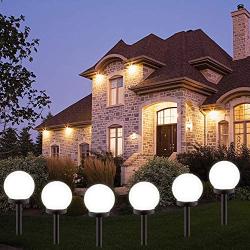 BORITE Solar Lights Outdoor,8 Pack LED Solar Garden Light Decorative,Solar Globe Light Waterproof Outdoor Landscape Path Light White Light