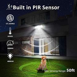 LED Security Lights, Motion Sensor Light Outdoor Flood Light with 3 Adjustable Heads, 4000LM, 42W, IP65 Waterproof for Garage, Patio, Garden, Porch, Yard