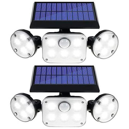 HYMELA Solar Security Light with Motion Sensor Outdoor Waterproof 78 LED Wall Lights 3 Modes Flood Lighting for Backyard Garden Patio,2 Pack