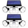 HYMELA Solar Security Light with Motion Sensor Outdoor Waterproof 78 LED Wall Lights 3 Modes Flood Lighting for Backyard Garden Patio,2 Pack
