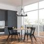 Kira Home Jericho 25'' 6-Light Large Industrial Rustic Farmhouse Wagon Wheel Chandelier, Round Kitchen Island Light, Black Finish