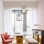 VINLUZ One Light Chandeliers Fixture Brushed Nickel Modern Pendant Kitchen Lighting with Clear Glass Shade Dining Room Lighting Fixtures Hanging Contemporary Lamp Semi Flush Mount Ceiling Lights