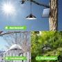 2 Pack Solar Lights Outdoor, Cord LED Solar Shed Lights 32.8FT, Remote Control Pendant Lamp with Adjustable Solar Panel, IP65 Waterproof for Indoor Home Decor Outdoor Garden Patio Yard-Daylight White