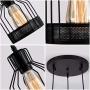 Weesalife Pendant Light with Rustic Black Metal Cage Shade Industrial Retro Matte Black Adjustable 3-Lights Hanging Lighting Pendant Lamp Fixture for Kitchen Island, Barn, Dining Room, Cafe, Farmhouse