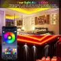 LED Strip Lights, SNIMICS 50FT/15M Music Sync RGB LED Strip 5050SMD Color Changing Rope Lights Flexible Tape Light Kit Bluetooth Controller+ 44 Key Remote LED Lights for Bedroom Home Party