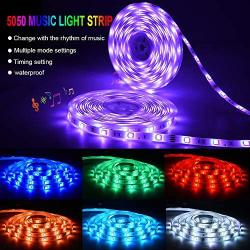 LED Strip Lights, Sync to Music 32.8ft/10m RGB LED Light Strips Flexible 5050 Neon Lights LED Rope Lights with 40 Key Remote for Room, Bedroom, TV, Party